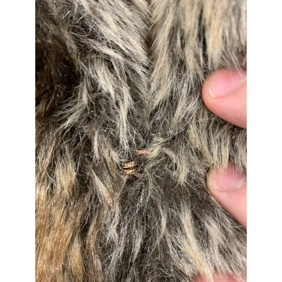 YA Los Angeles Small / Medium (S/M) Faux Fur Vest Jacket Loop Hook Closure - Picture 5 of 10